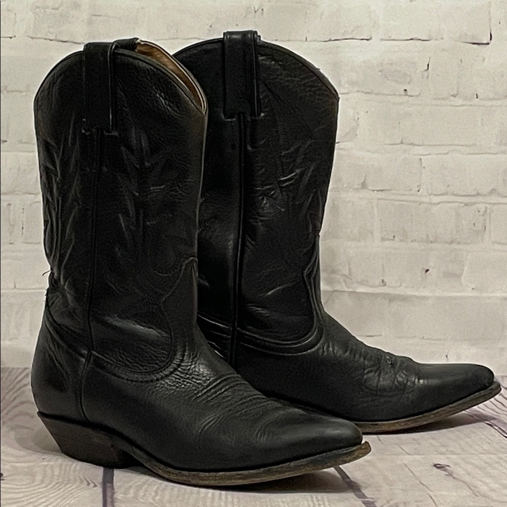 Boulet Women’s Black Leather Cowboy Boots Size 7.5